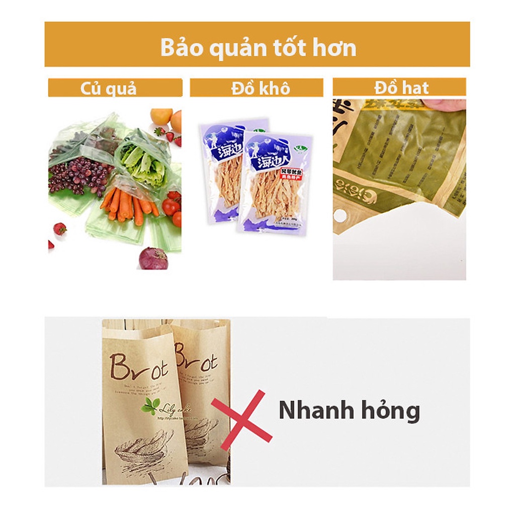 MÁY HÀN MIỆNG TÚI NILON MINI CẦM TAY BẢO QUẢN THỰC PHẨM CHO ĐỒ ĂN TƯƠI NGON VÀ GIỮ LÂU HƠN