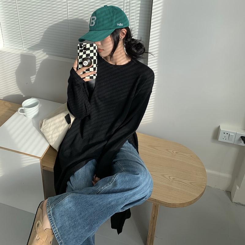 &quot;Trong chứng khoán&quot; hàn quốc của đức rong dài áo thun thời trang màu sắc màu sắc mở ngã ba áo khoác