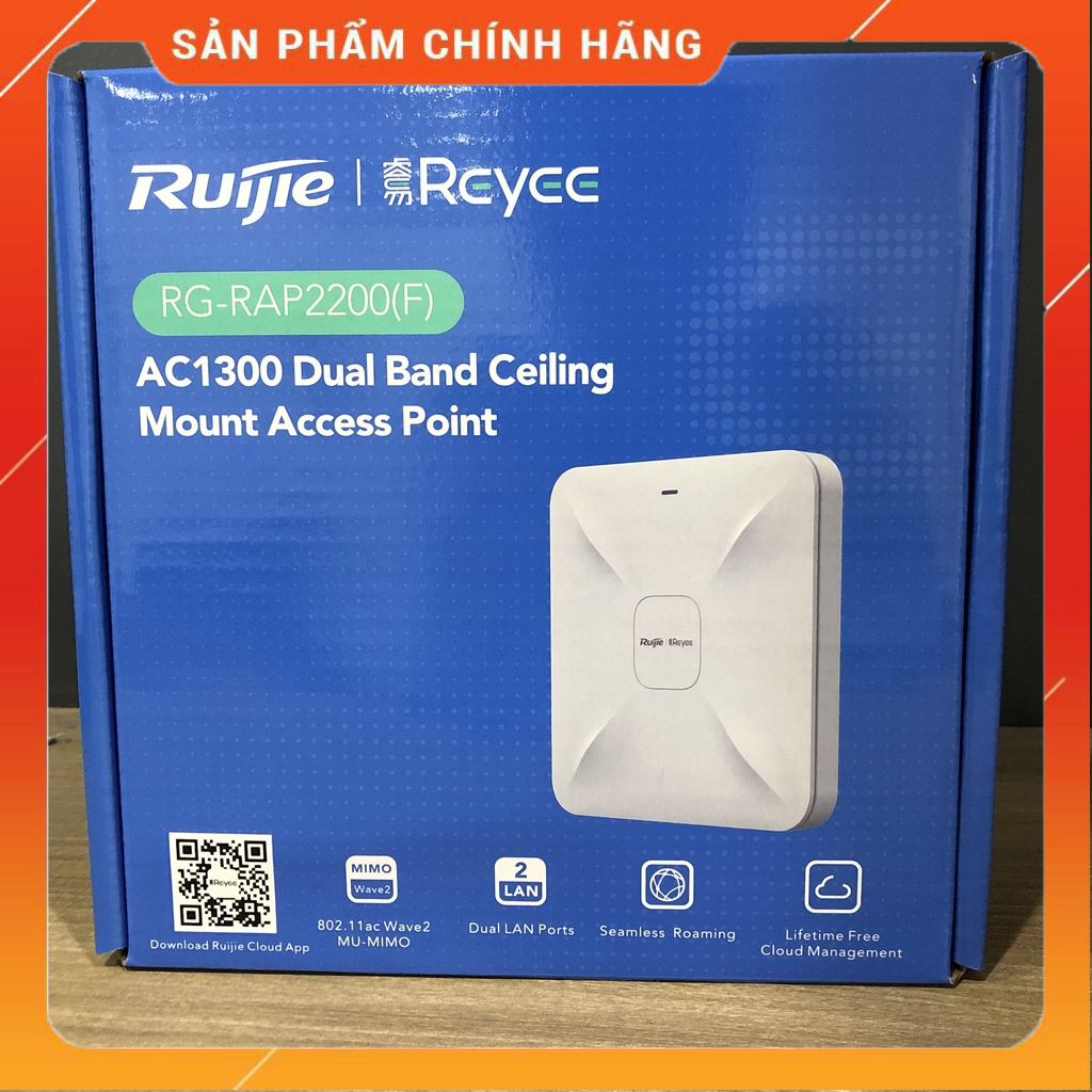 Bộ phát Wifi ốp trần hoặc gắn tường RUIJIE REYEE RG-RAP2200(F) - Hàng chính hãng - Bảo hành 3 năm