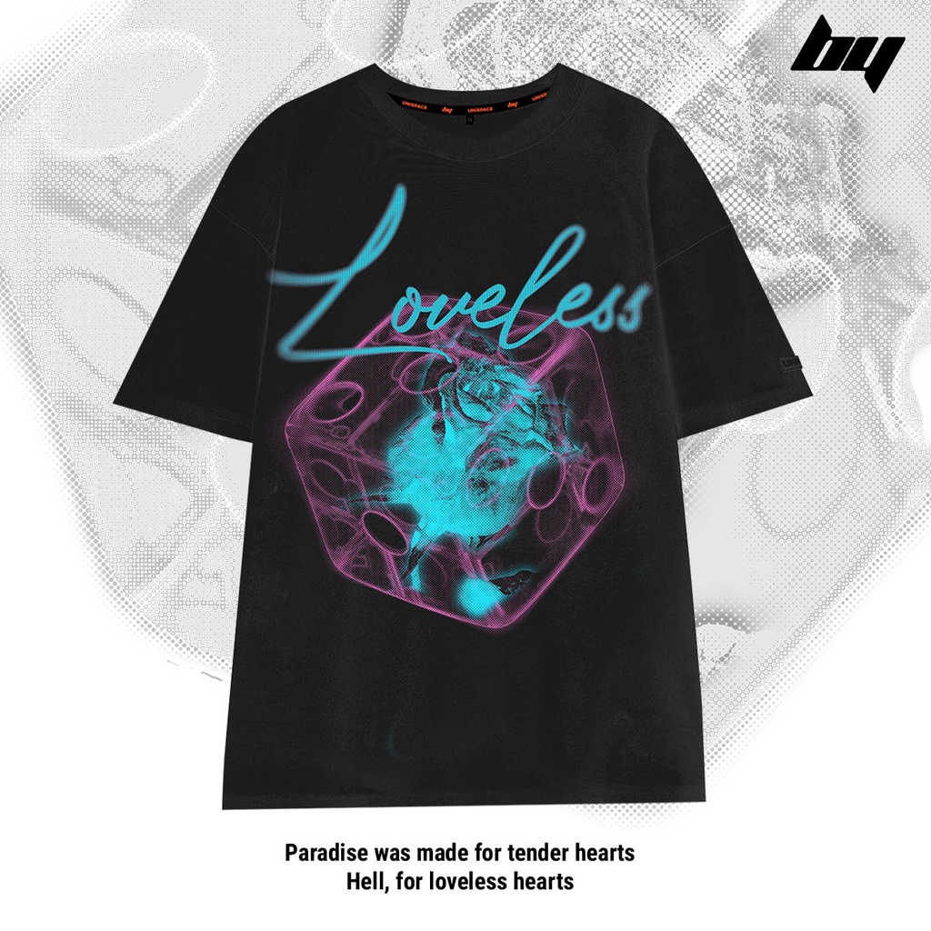 Áo thun tay lỡ local brand By Unispace unisex nam nữ form rộng cotton loveless