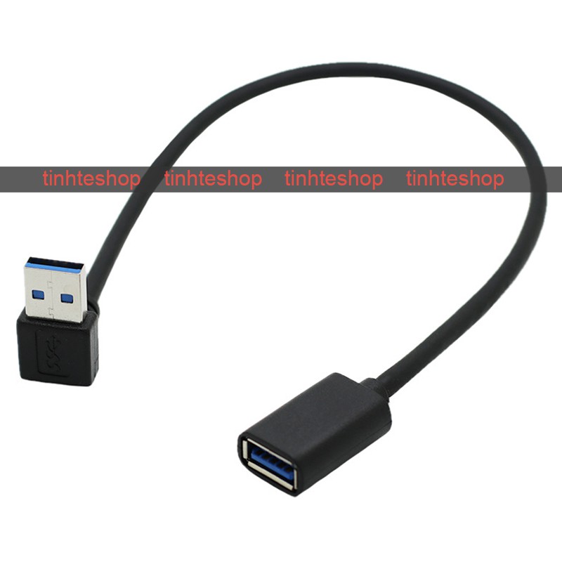 Cáp USB 3.0 AM AF 1 đầu bẻ góc trên - Dây USB 3.0 1 đầu đực 1 đầu cái 1 đầu xoay bẻ góc lên trên 30Cm