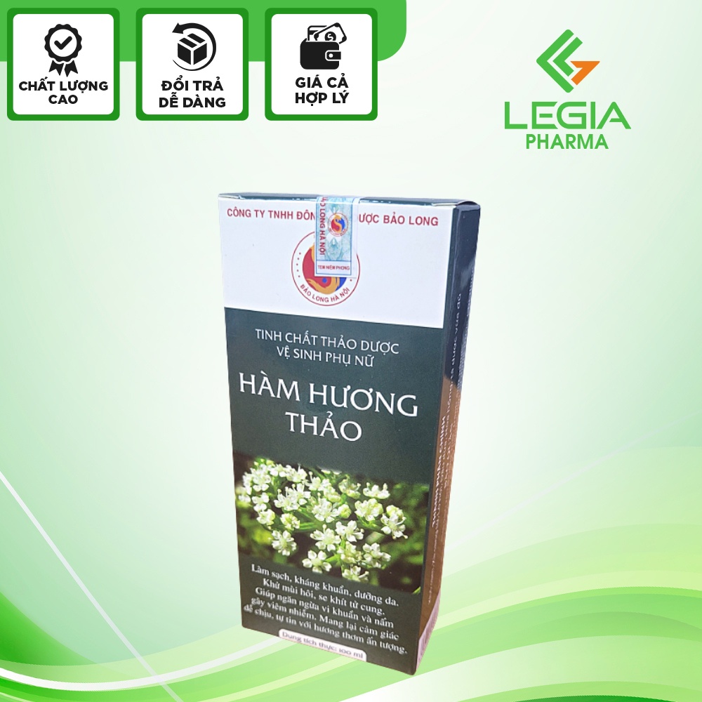 Dung dịch vệ sinh phụ nữ Hàm Hương Thảo Bảo Long chai 100 ml làm sạch, khử mùi, kháng khuẩn, dưỡng da, se khít vùng kín