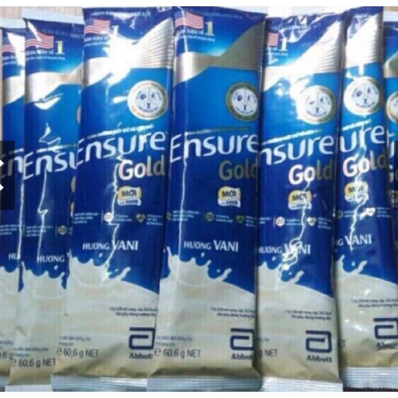 Combo 50 gói sữa Ensure Glold 60.6g hương vani ngọt/ít ngọt date 6.2024