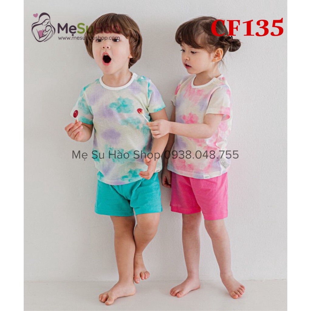 Bộ ngắn tay mẫu loang hồng xanh rất xinh hãng cordi_i , cotton 100% - ảnh sản phẩm 5