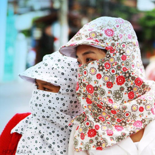 Nón khẩu trang chống nắng, khẩu trang trùm chống nắng, có khẩu trang liền, Nón vành nữ, vải mát Chống Nắng tốt, vải