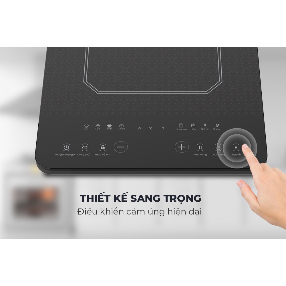 Bếp điện từ SHD6802 SUNHOUSE công suất 2000w sử dụng với nồi có đế nhiễm từ