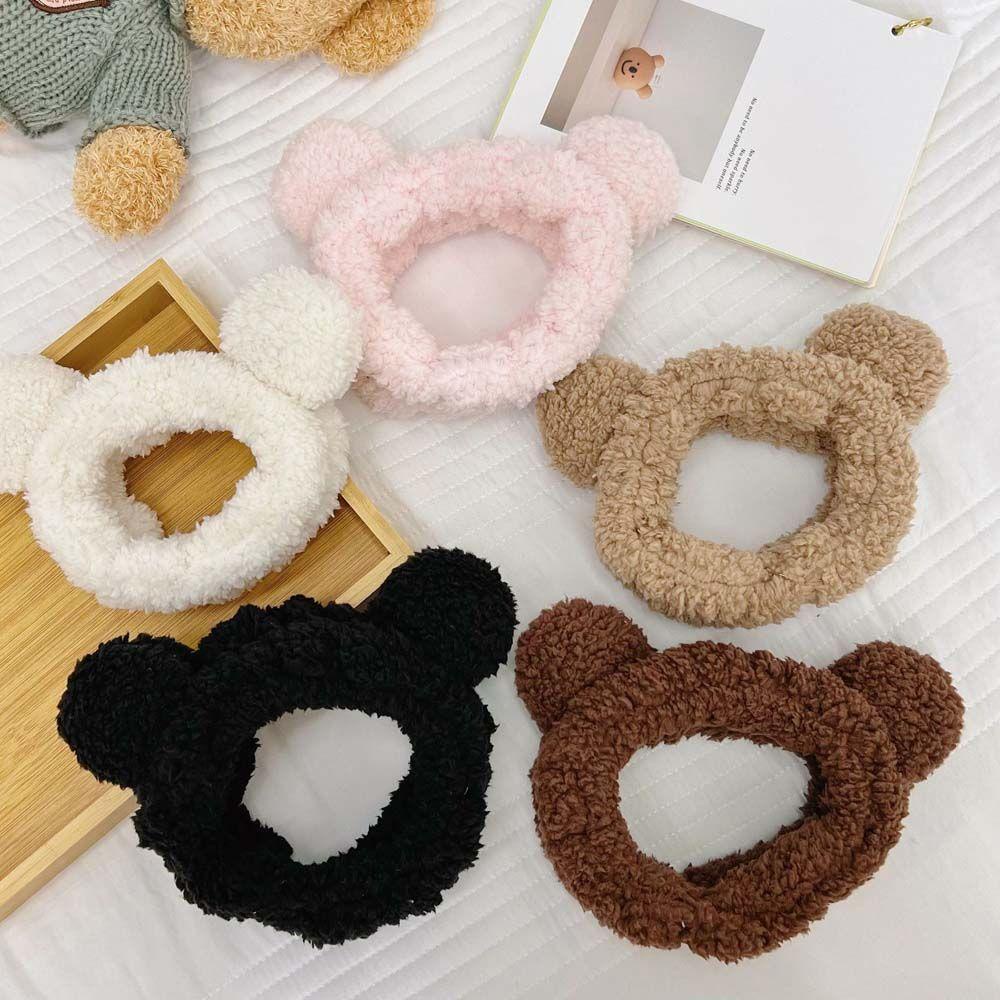 Băng Đô Cài Tóc Co Giãn Kiểu Tai Thỏ Hoạt Hình Bằng Vải Bông