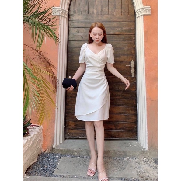 Đầm váy freesize xếp li eo 2 màu