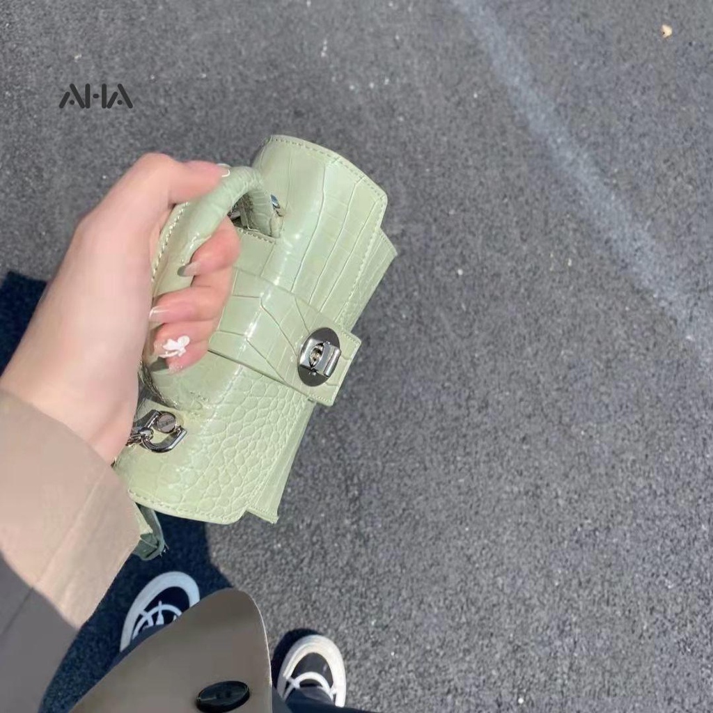 AHA OFFICIAL Túi đeo chéo AHA giả da cá sấu thời trang cho nữ