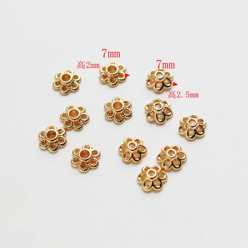 Set 50 Phụ Kiện 14 Lỗ Hình Hoa Bằng Đồng 7mm Dùng Trang Trí Giá Đỡ