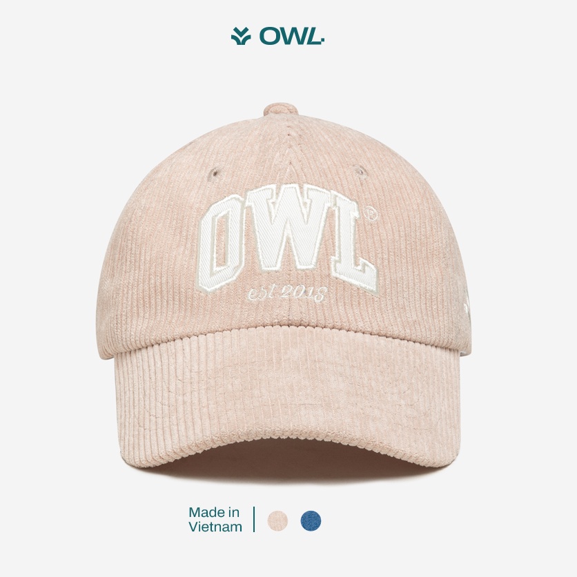 OWL BRAND® CORDUROY CAPS - Mũ lưỡi trai vải nhung tăm / Hồng nhạt - OWL180122