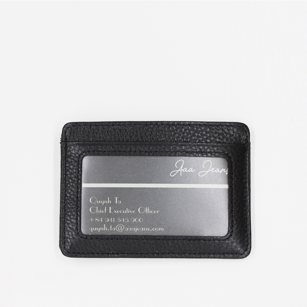 Ví Đựng Thẻ Card Holder Da Thật Genuine Leather Kiểu Dáng Thanh Lịch Aaa Jeans