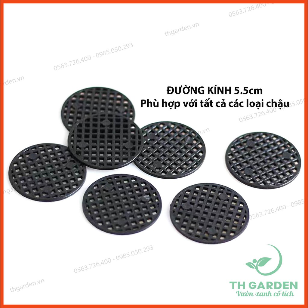 Set 10 Tấm Nhựa Bịt Lỗ Lỗ Thoát Nước Chậu Cây -  Chống Rò Rỉ Đất - Giúp Thoát Nước Thông Thoáng Khí