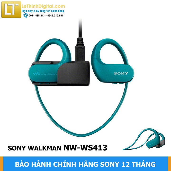 Máy nghe nhạc Sony Walkman NW-WS413 [4GB] (Xanh Dương) | Hãng phân phối | Bảo hành chính hãng 12 tháng toàn quốc