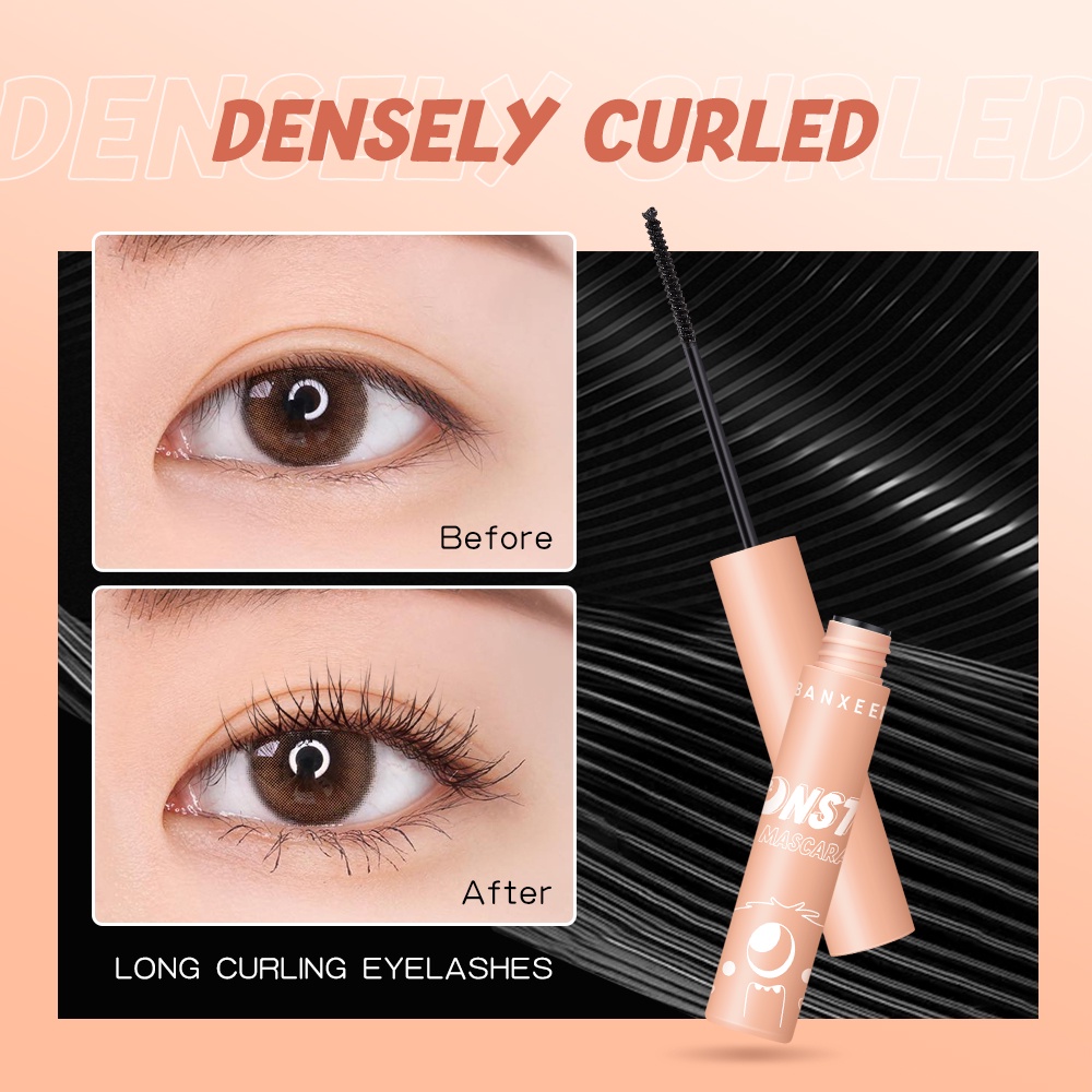 Mascara BANXEER giúp chuốt lông mi dài cong và đều kích thước đầu cọ 3mm 21g