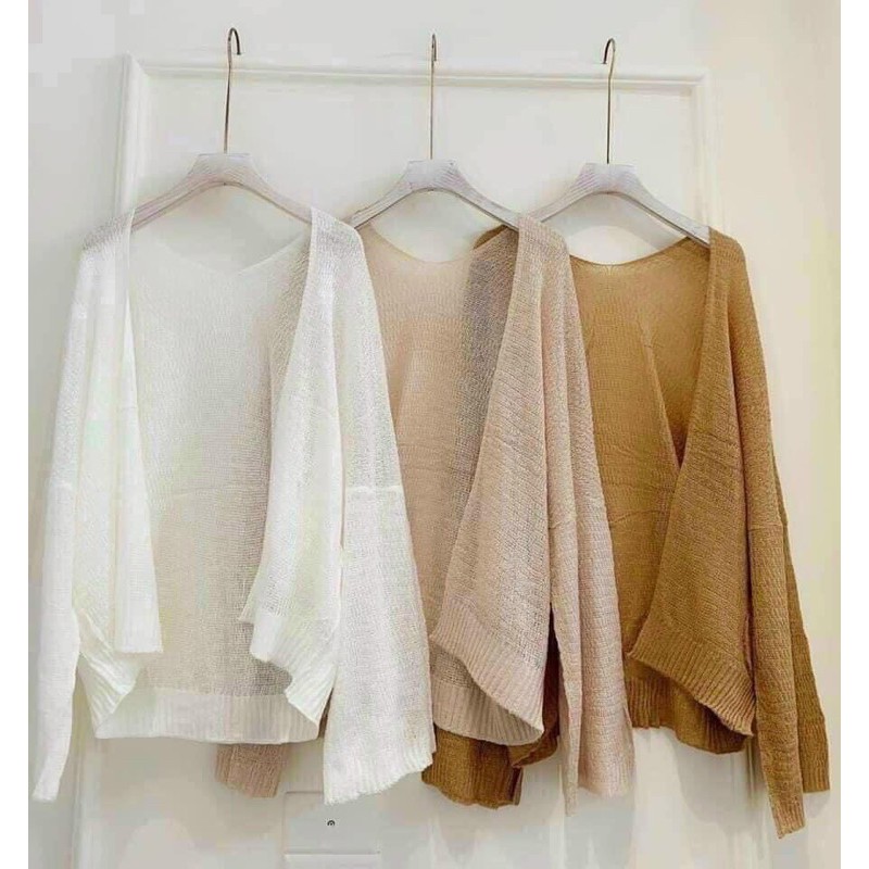 Áo Khoác Nhẹ Cardigan Len Mỏng Hàn Quốc Loại 1 | BigBuy360 - bigbuy360.vn