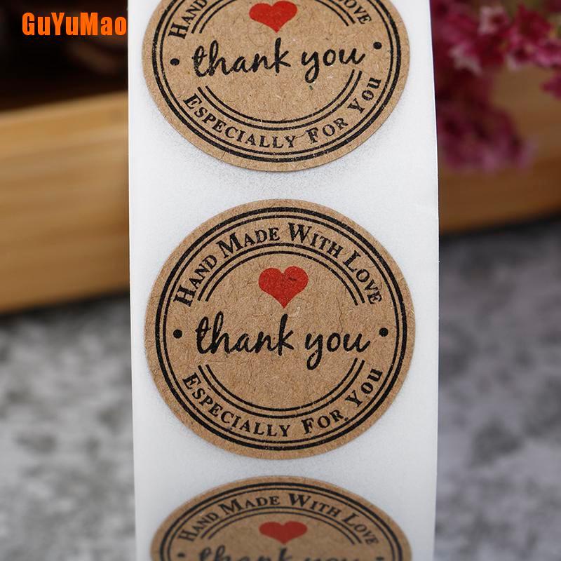 Bộ 500 Miếng Dán Hình Tròn In Chữ Thank You Trang Trí Quà Tặng