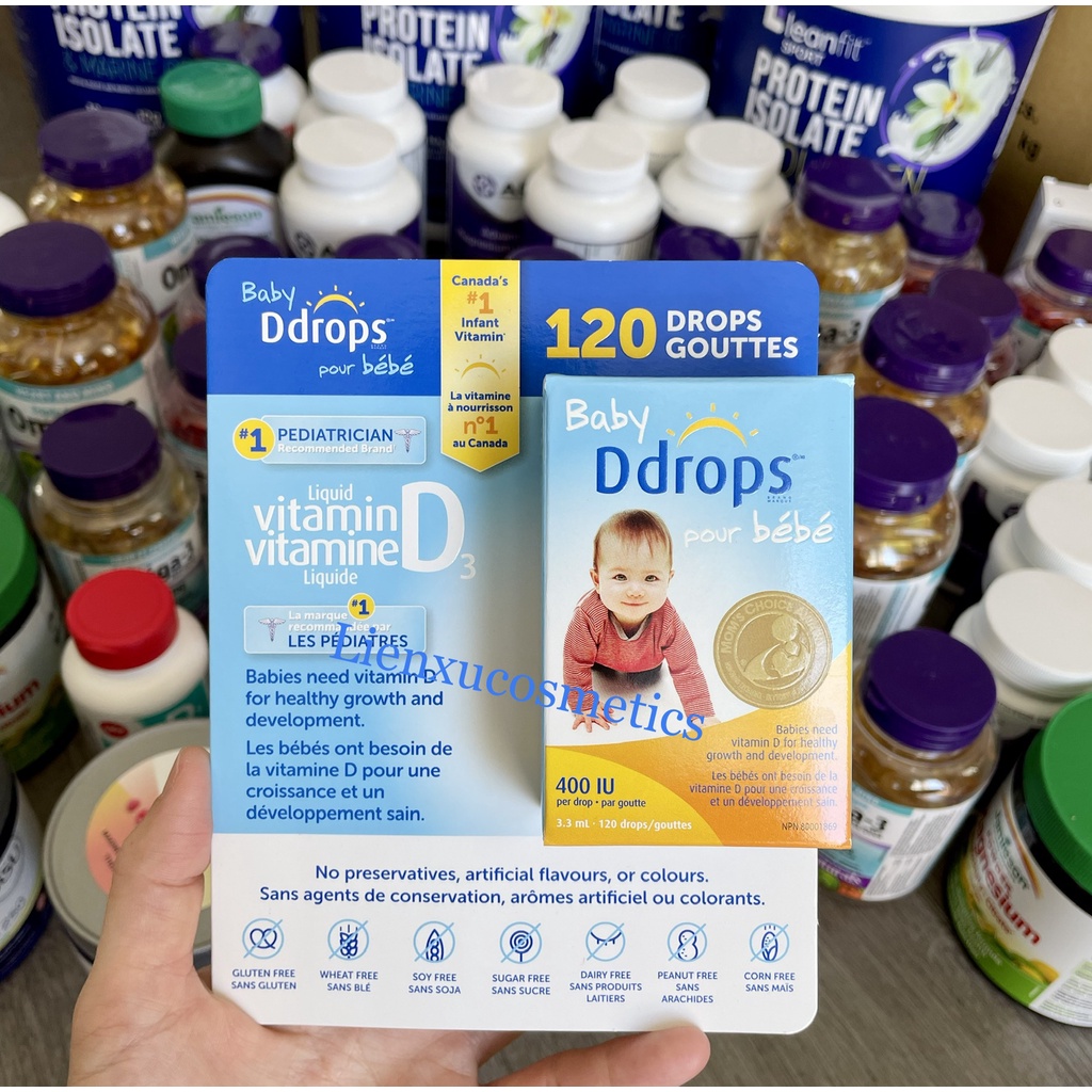 Vitamin D3 Baby Ddrops 400 IU cho trẻ từ 0-12 tháng,120 giọt; Hsd 2024;2025