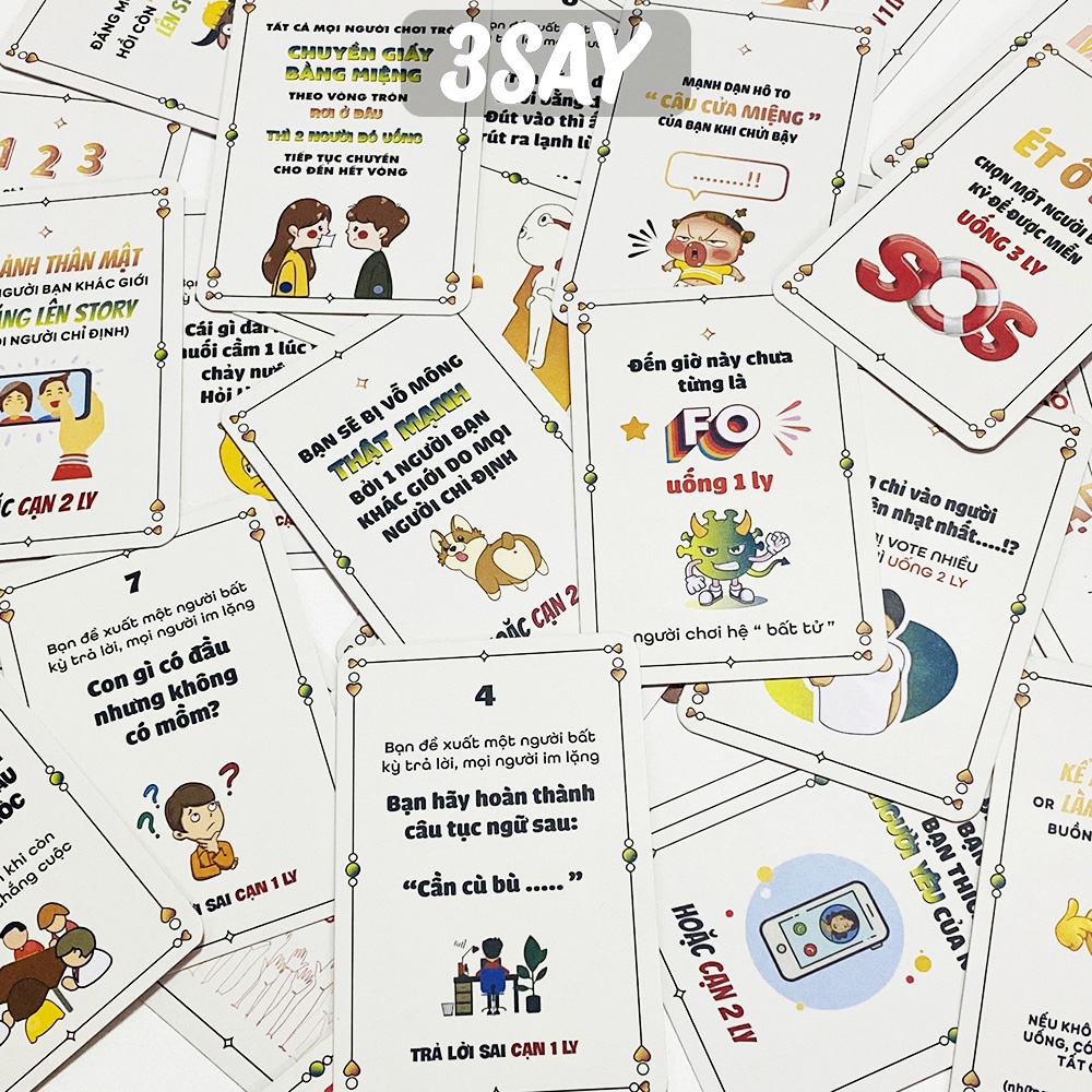 Bộ bài drinking game DO or  DRINK SAY SƯA cho bạn bè hội nhóm 156 lá