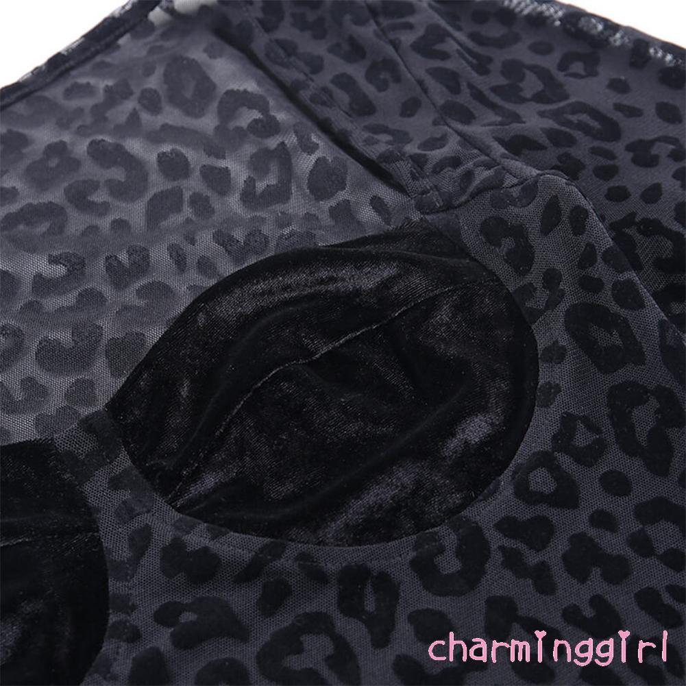 Bodysuit tay dài họa tiết da báo phong cách quyến rũ