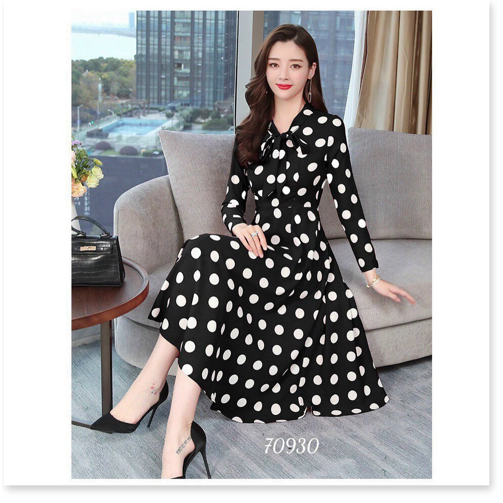 ĐẦM XÒE LỤA CHẤM BI DỰ TIỆC ĐẲNG CẤP PHU NHÂN KME FASHION