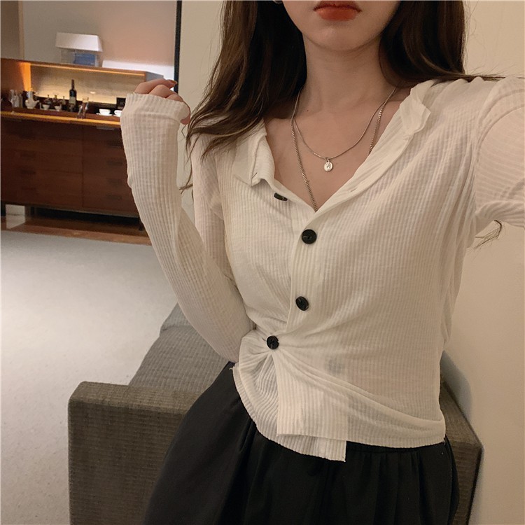 Cocory vn Áo Cardigan Dệt Kim Tay Dài Phong Cách Hàn Quốc