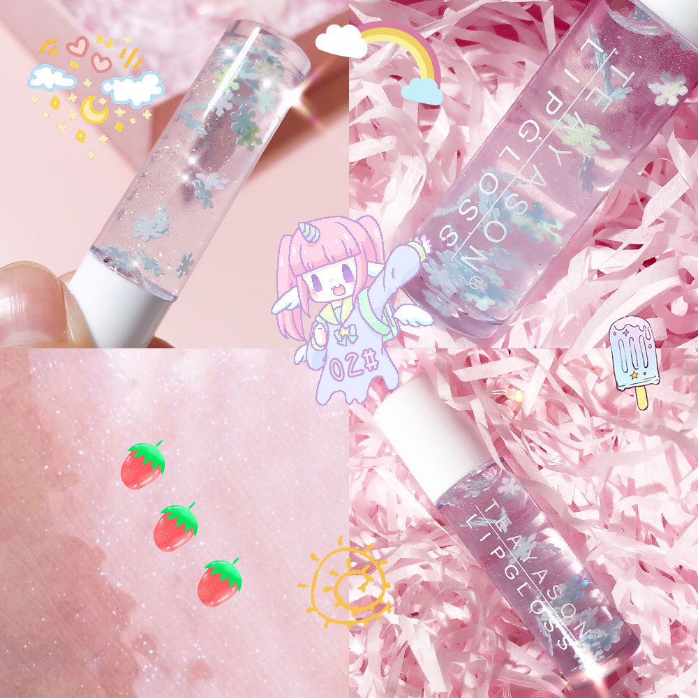 TEAYASON Cute Floral Print Liquid Lipgloss và Son dưỡng môi dạng lỏng dưỡng ẩm không màu trong suốt chất lượng cao | BigBuy360 - bigbuy360.vn