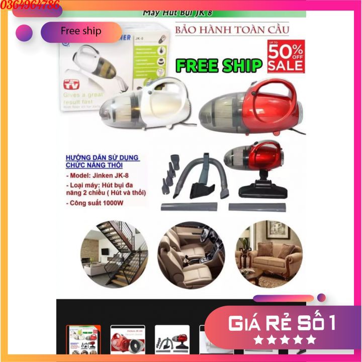 [HÀNG CHÍNH HÃNG] Máy Hút Bụi Mini Cầm Tay 2 Chiều JK-8 1.000W | BigBuy360 - bigbuy360.vn