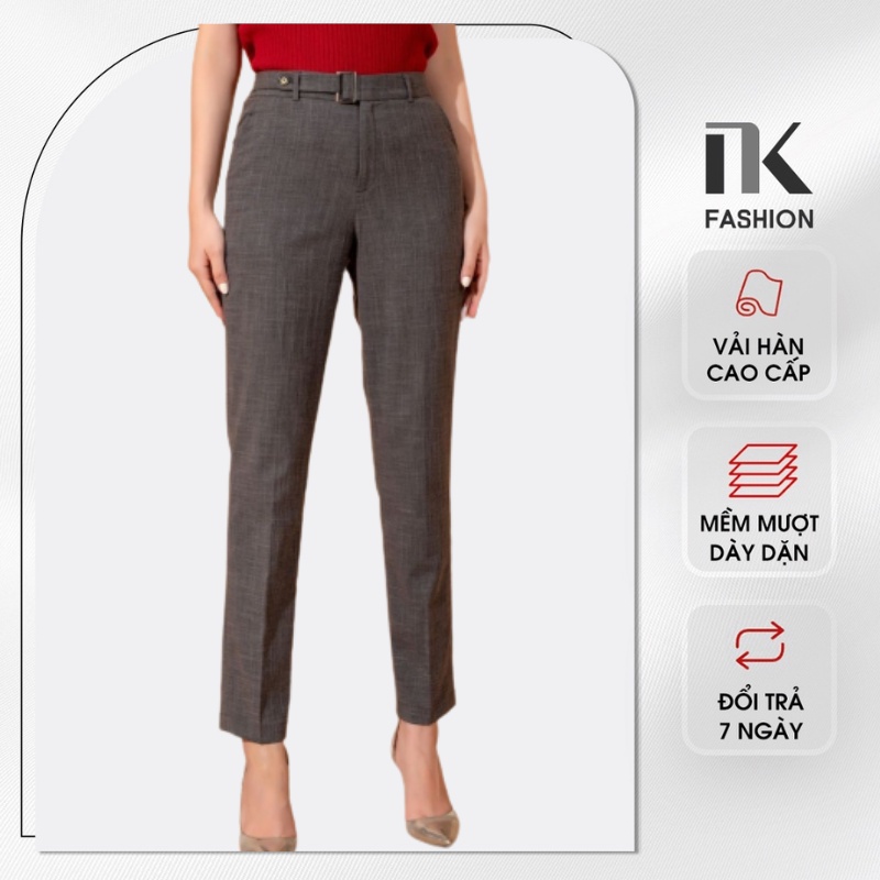 Quần Tây Nữ Công Sở NK Fashion Dáng Baggy Kèm Đai Cạp Hiện Đại, Chất Liệu Nhập Hàn Mềm Mịn, Chống Nhăn Xù NKQU2106009