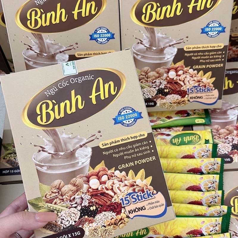 Bột ngũ cốc dinh dưỡng Bình An lợi sữa giảm cân  thon gọn vóc dáng hộp 15 gói