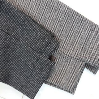 Quần baggy kẻ ống cao thấp