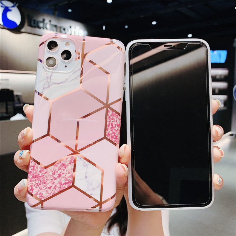 Ốp lưng iphone Vân đá ánh hồng 5/5s/6/6plus/6s/6s plus/6/7/7plus/8/8plus/x/xs/xs max/11/11 pro/11 promax/samsung | BigBuy360 - bigbuy360.vn