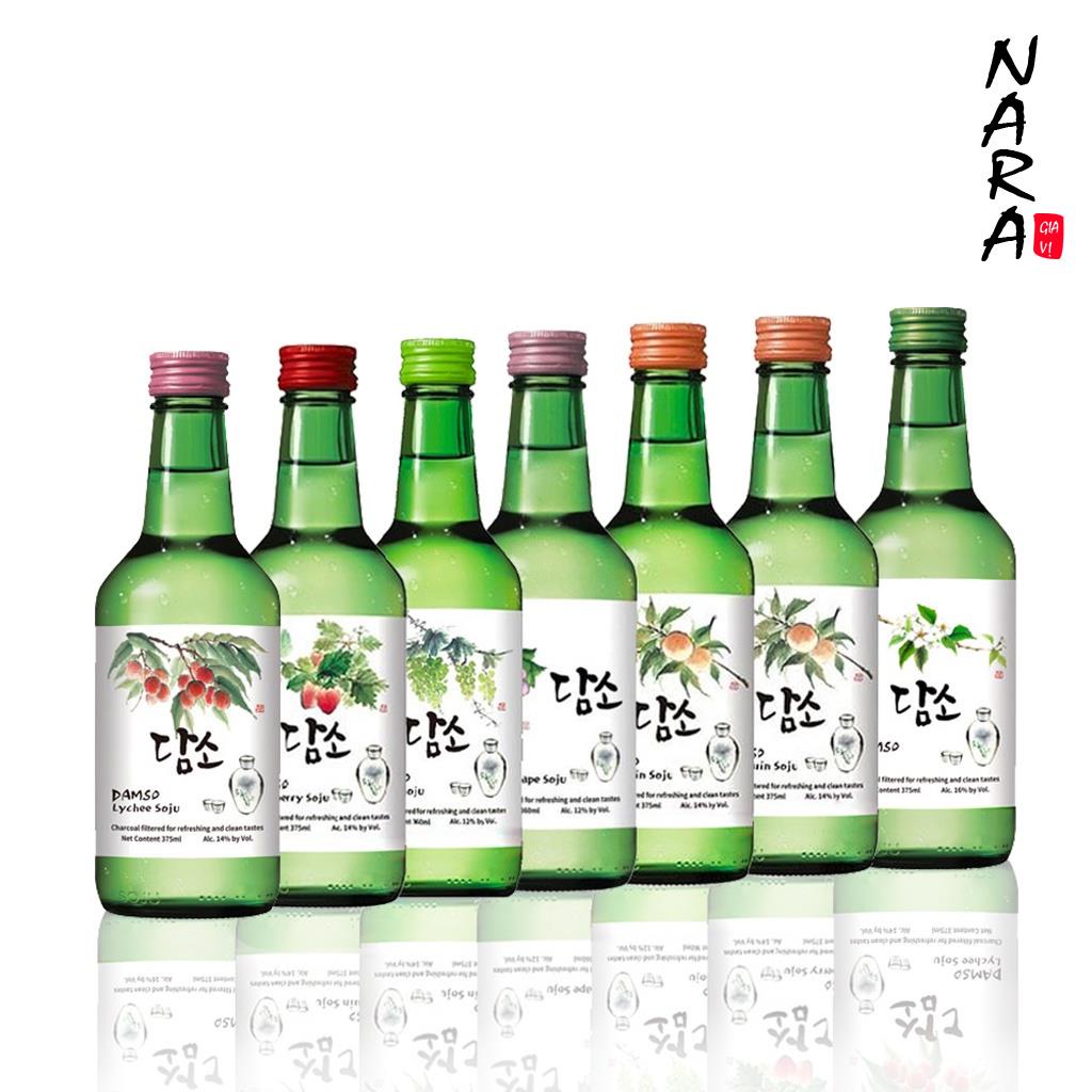 Soju Nhập khẩu Hàn Quốc DAMSO Chai 360ml đủ 7 vị