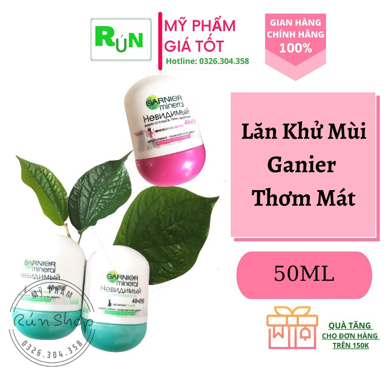 Lăn khử mùi Garner  - 48H siêu khô thoáng - Hương thơm mát lạnh trong lành dễ chịu