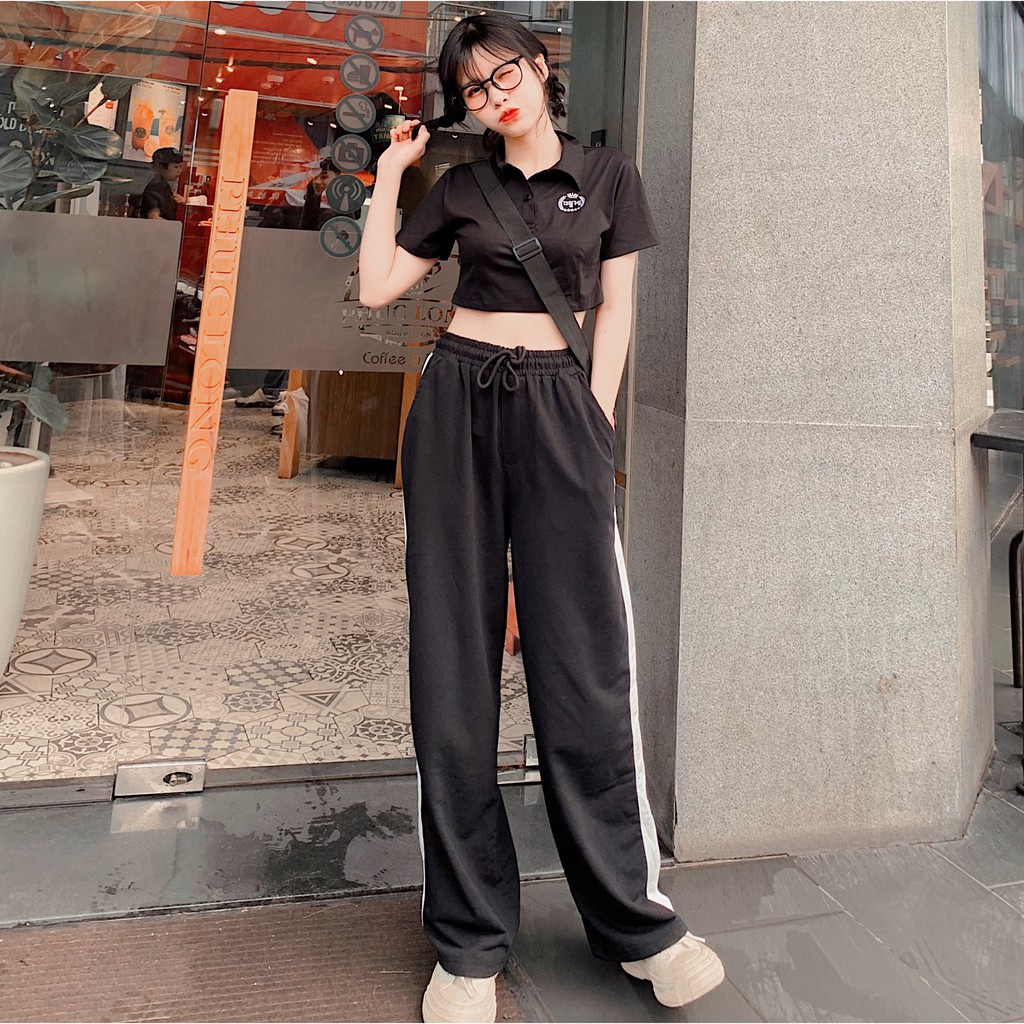 Quần Baggy 1 Sọc Ống Rộng Dáng Suông Unisex