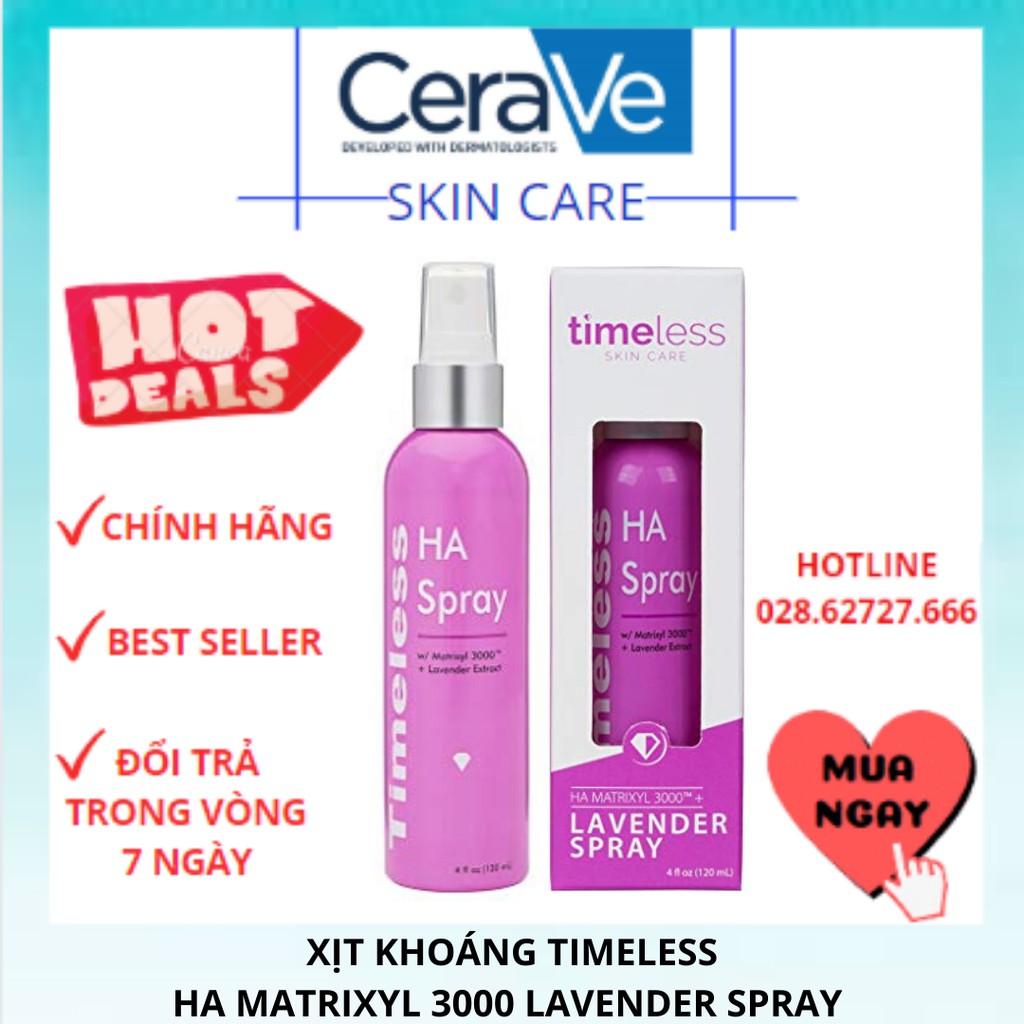 Xịt Khoáng Timeless HA Matrixyl 3000 Lavender Spray (120ml)