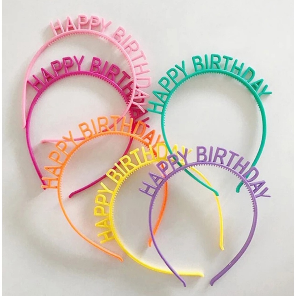 Cài tóc nhựa HAPPY BIRTHDAY đội đầu trang trí sinh nhật, phụ kiện chụp hình