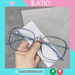 Mắt kính vuông trong suốt gọng nhựa cao cấp phong cách Hàn Quốc siêu hot trend 2021 LATIO KM12