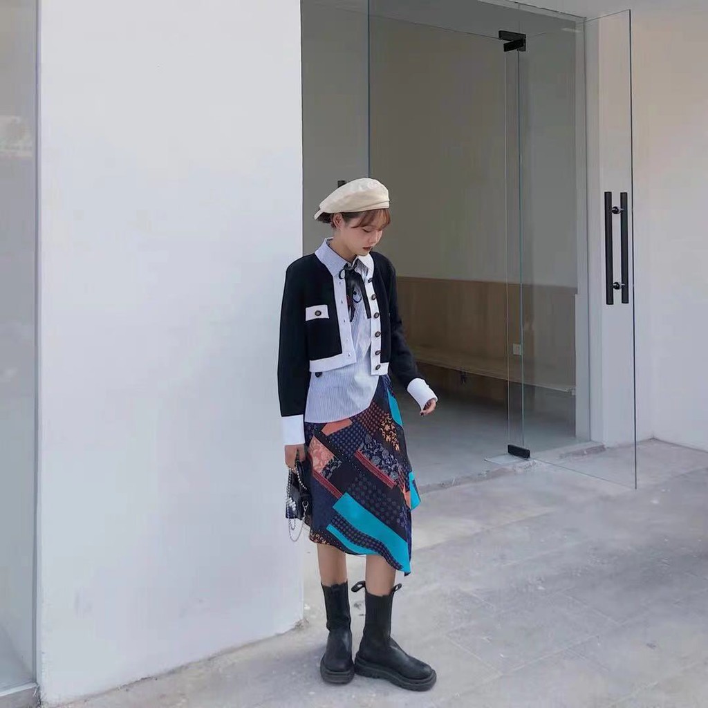 blackpink jennie Korean ulzzang style Retro vintage women long sleeve knit sweaters crop top cardigans | BigBuy360 - bigbuy360.vn