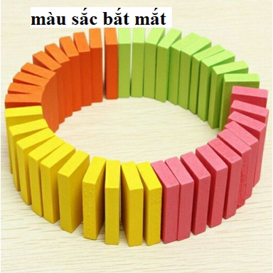 Đồ chơi cho bé - Đồ chơi gỗ Domino 10 màu 100 miếng