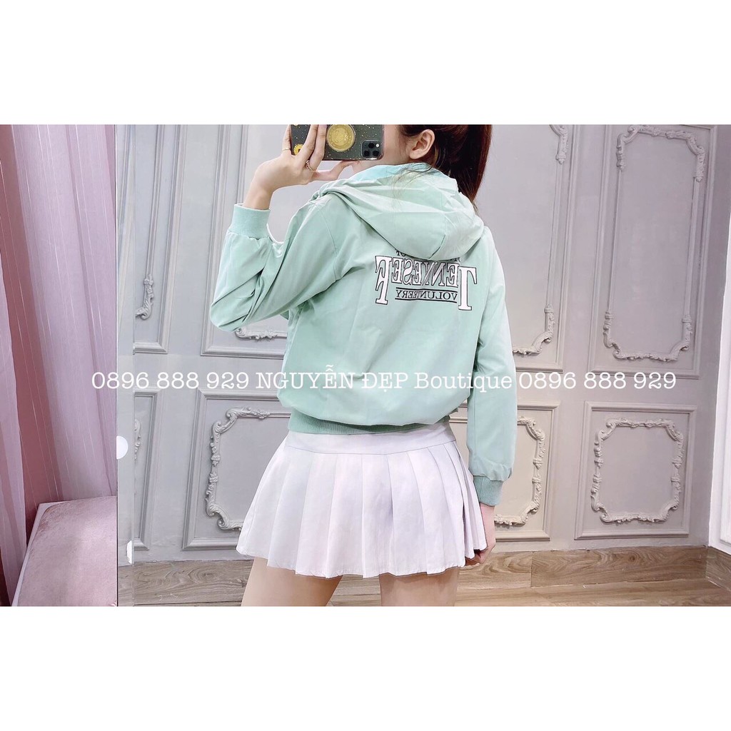 Áo khoác nữ Áo khoác nữ gió dù 2 lớp chống nắng phối viền túi hộp ngộ nghĩnh-dễ thương | BigBuy360 - bigbuy360.vn