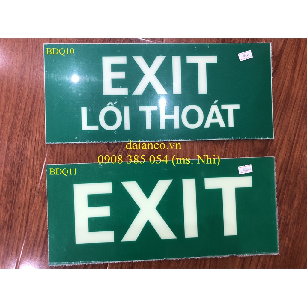 [HCM-GIÁ KHUYẾN MÃI]BIỂN THOÁT HIỂM EXIT DẠ QUANG KÍCH THƯỚC (35 X 15cm)- Hình thật