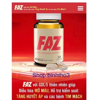 Faz (hàng chính hãng USA) (kiểm soát mỡ máu, tim mạch, huyết áp...)