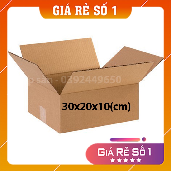 Hộp bìa carton 30x20x10 dùng đựng sách vở, giày dép, quần áo,... chất lượng cao