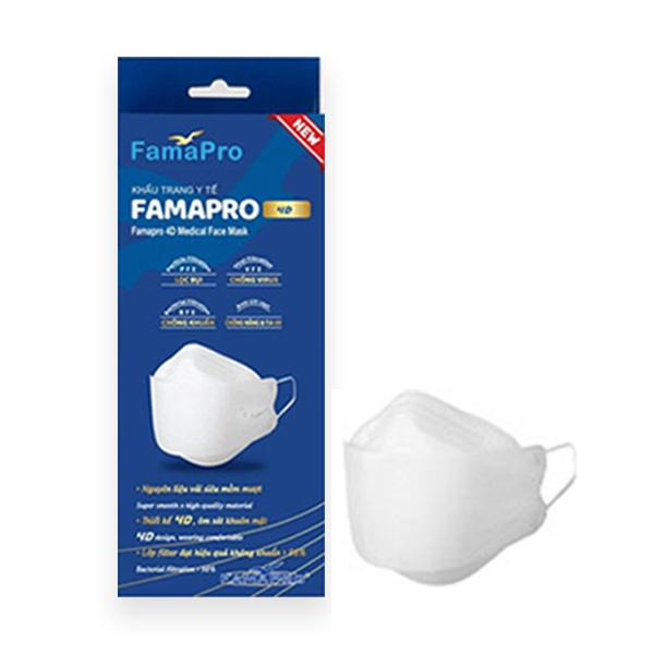 Combo 10 Hộp khẩu trang y tế cao cấp kháng khuẩn 3 lớp Famapro 4D