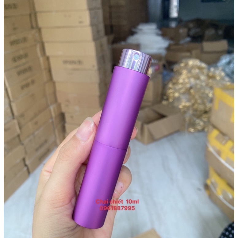 CHAI CHIẾT 10ml vỏ nhôm, 2lớp xoáy son-lọ chiết nước hoa