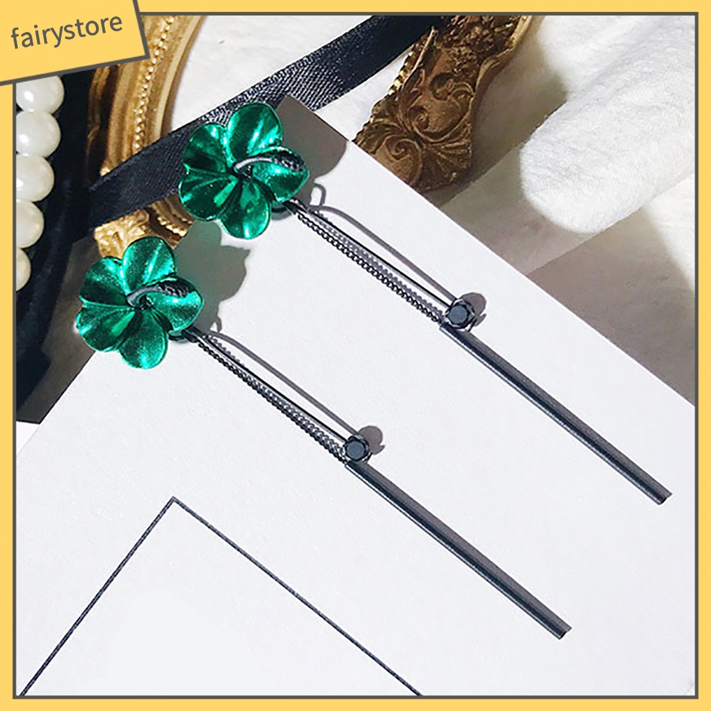 Khuyên Tai Dài Đính Hoa Phong Cách Hàn Quốc Thanh Lịch Dành Cho Nữ