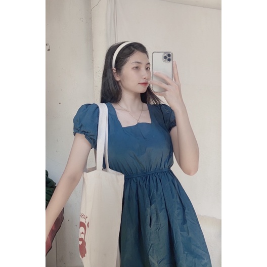 ĐẦM BABY DOLL ĐAN LƯNG XANH RÊU