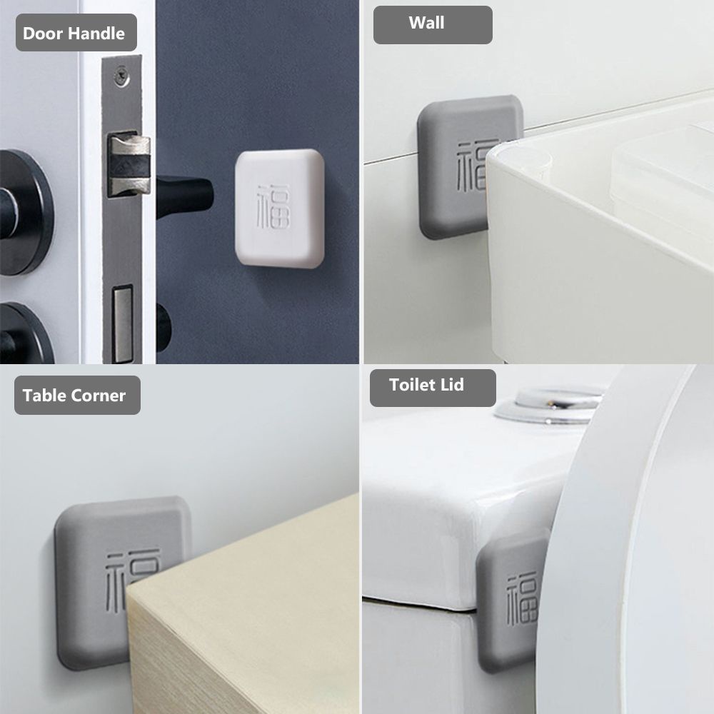 Miếng Silicon Dán Tường Chặn Cửa Chống Va Đập Nhiều Màu Sắc