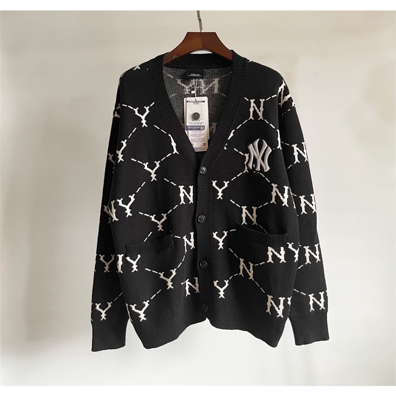 Áo khoác cardigan Mlb dệt kim tay dài thời trang cho nam nữ